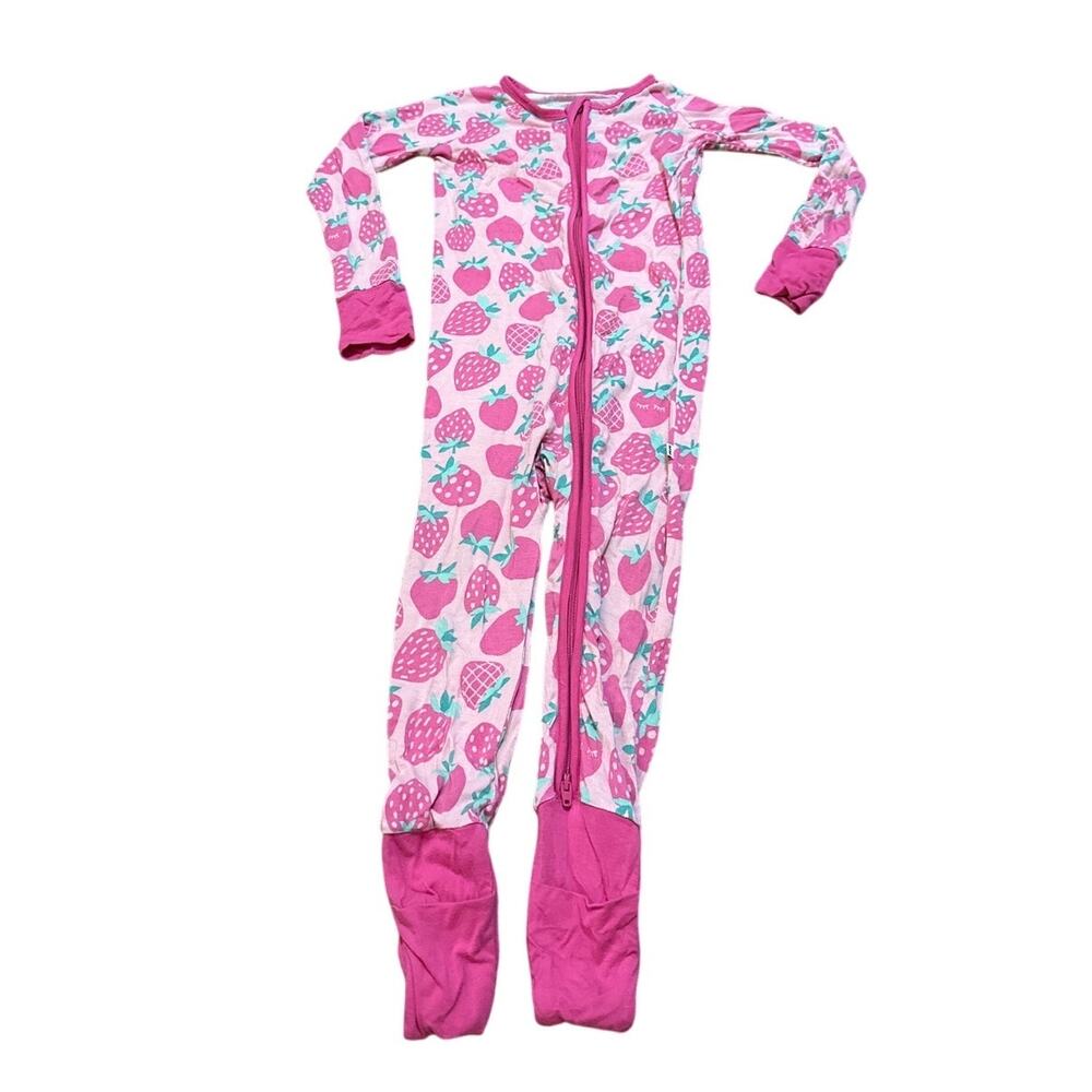 Little Sleepies Sweet Strawberry Zippy Bamboo Pajamas Size 18-24 months